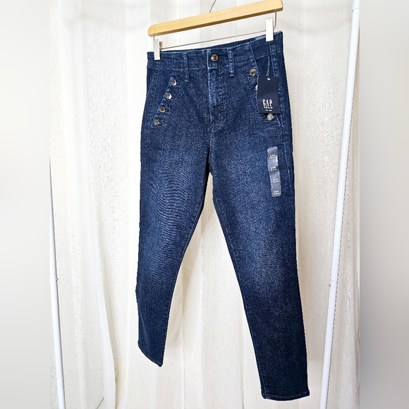 NWT Gap High Rise True Skinny Sailor Ankle Jeans - Picture 2 of 11